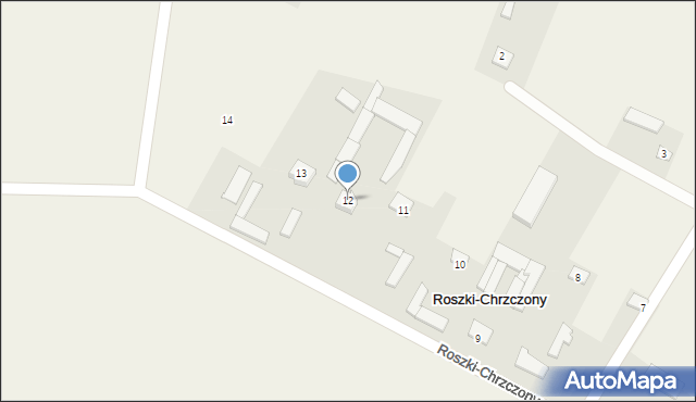 Roszki-Chrzczony, Roszki-Chrzczony, 12, mapa Roszki-Chrzczony