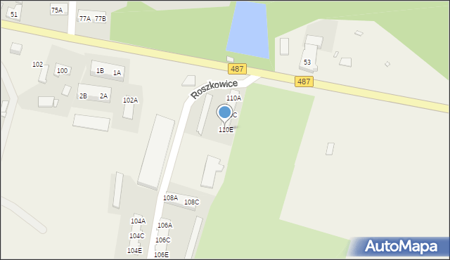 Roszkowice, Roszkowice, 110E, mapa Roszkowice