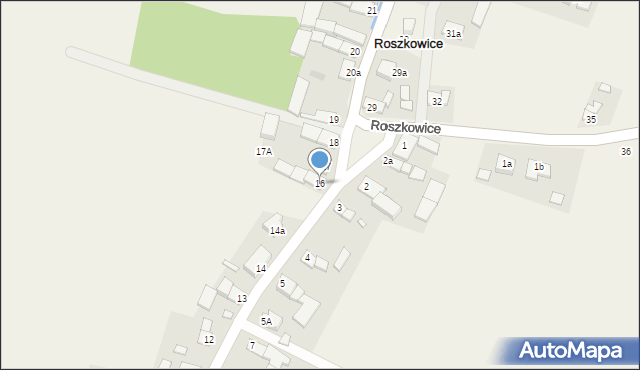 Roszkowice, Roszkowice, 16, mapa Roszkowice