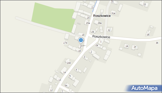 Roszkowice, Roszkowice, 17, mapa Roszkowice