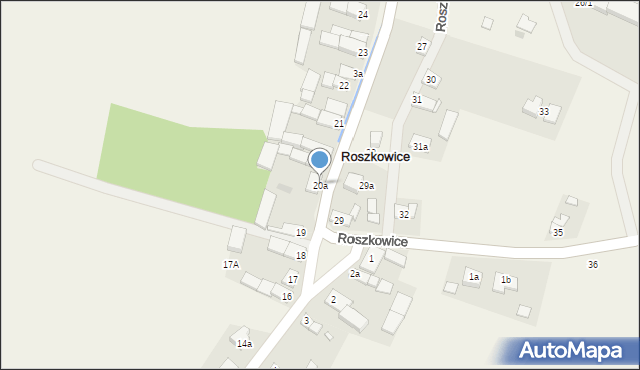 Roszkowice, Roszkowice, 20a, mapa Roszkowice