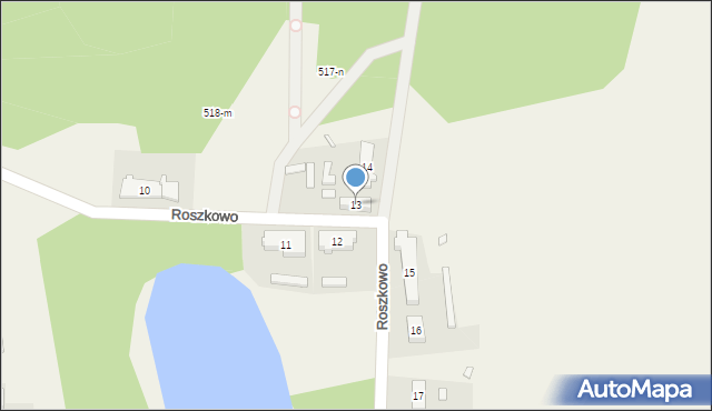 Roszkowo, Roszkowo, 13, mapa Roszkowo