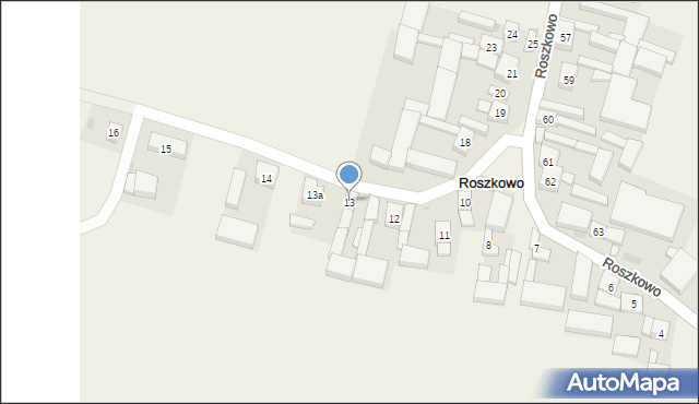 Roszkowo, Roszkowo, 13, mapa Roszkowo