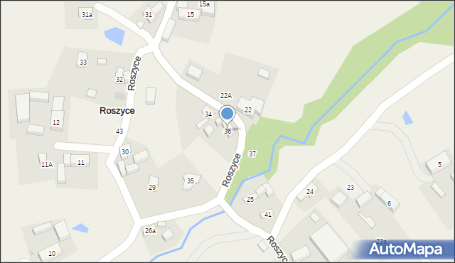 Roszyce, Roszyce, 36, mapa Roszyce