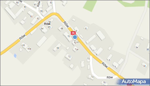 Rów, Rów, 71, mapa Rów