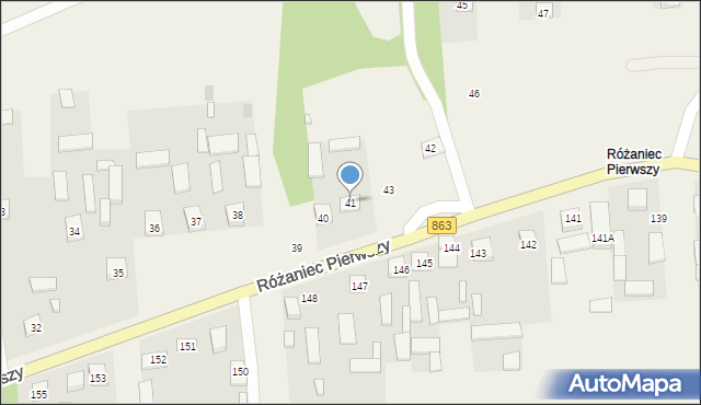 Różaniec, Różaniec Pierwszy, 41, mapa Różaniec