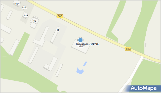 Różaniec, Różaniec Pierwszy, 99A, mapa Różaniec