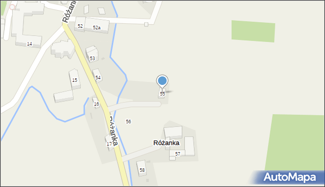 Różanka, Różanka, 55, mapa Różanka