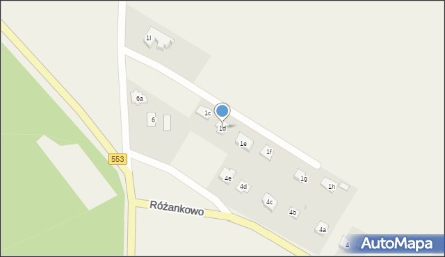 Różankowo, Różankowo, 1d, mapa Różankowo