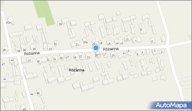 Różanna, Różanna, 19, mapa Różanna