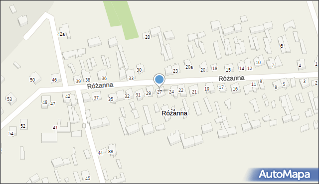 Różanna, Różanna, 27, mapa Różanna