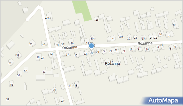 Różanna, Różanna, 31, mapa Różanna