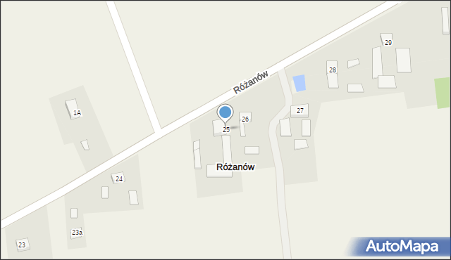 Różanów, Różanów, 25, mapa Różanów