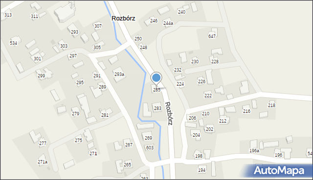 Rozbórz, Rozbórz, 285, mapa Rozbórz