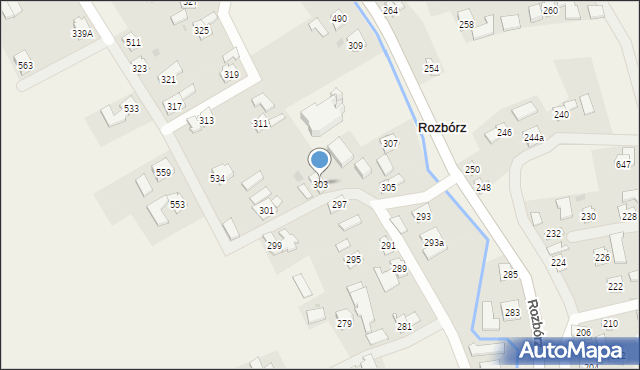 Rozbórz, Rozbórz, 303, mapa Rozbórz