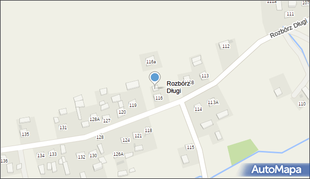 Rozbórz Długi, Rozbórz Długi, 116a, mapa Rozbórz Długi