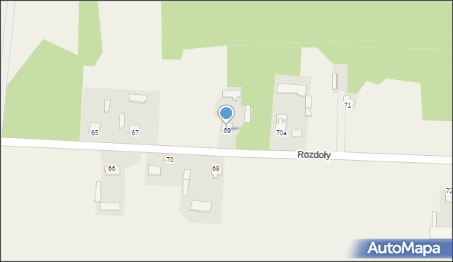 Rozdoły, Rozdoły, 69, mapa Rozdoły