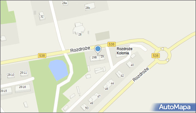 Rozdroże Kolonia, Rozdroże Kolonia, 29A, mapa Rozdroże Kolonia