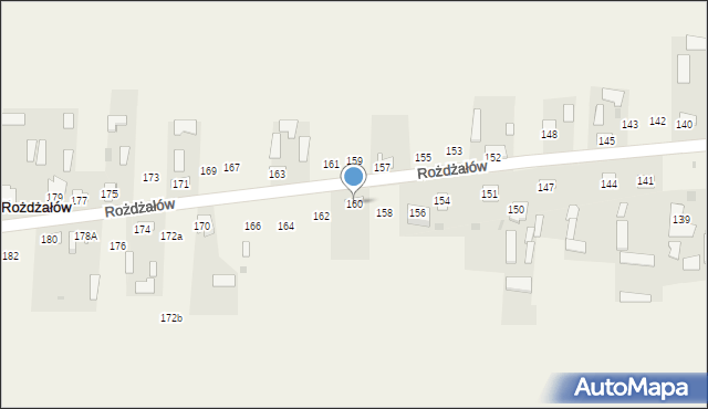Rożdżałów, Rożdżałów, 160, mapa Rożdżałów