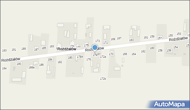 Rożdżałów, Rożdżałów, 174, mapa Rożdżałów