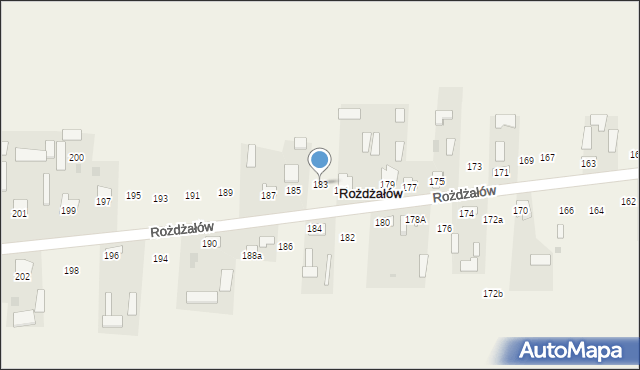 Rożdżałów, Rożdżałów, 183, mapa Rożdżałów