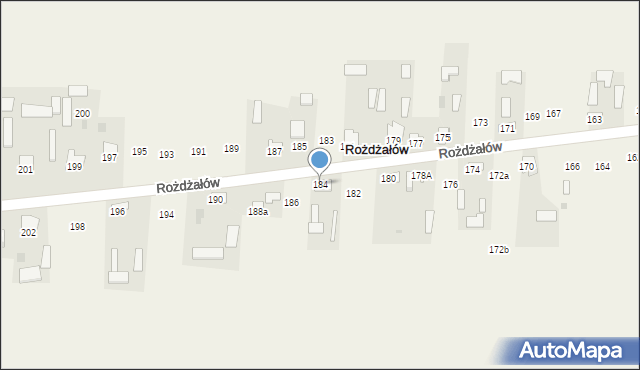 Rożdżałów, Rożdżałów, 184, mapa Rożdżałów