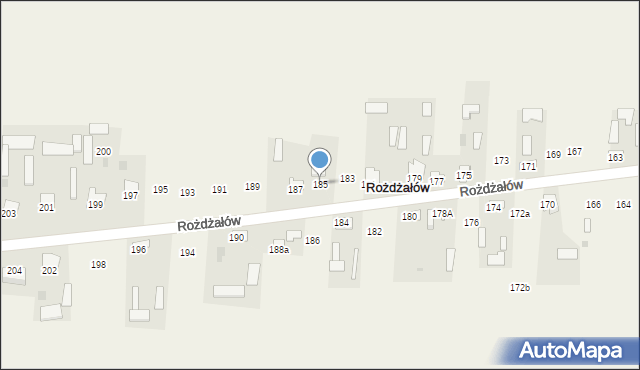 Rożdżałów, Rożdżałów, 185, mapa Rożdżałów