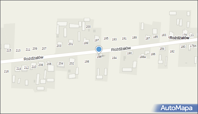 Rożdżałów, Rożdżałów, 196, mapa Rożdżałów