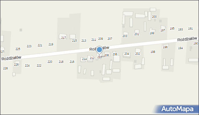 Rożdżałów, Rożdżałów, 210, mapa Rożdżałów