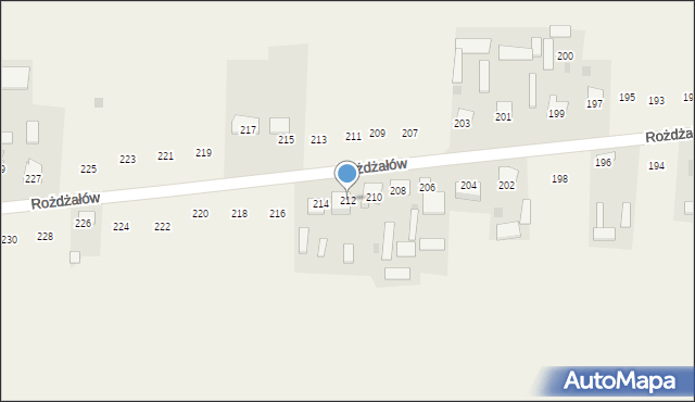 Rożdżałów, Rożdżałów, 212, mapa Rożdżałów