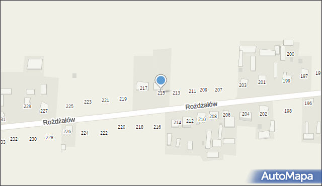 Rożdżałów, Rożdżałów, 215, mapa Rożdżałów