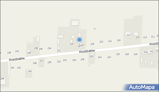 Rożdżałów, Rożdżałów, 227, mapa Rożdżałów