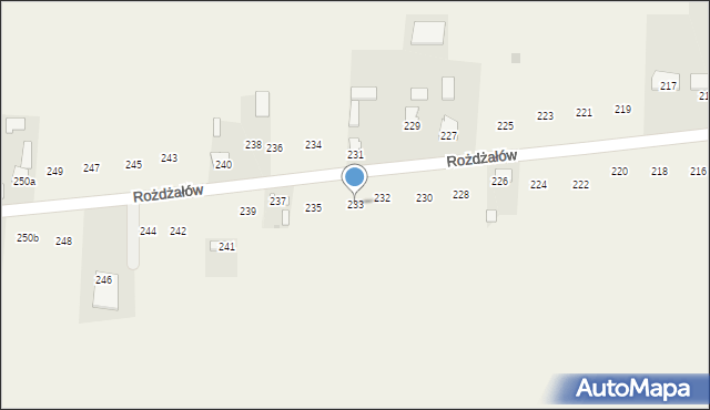 Rożdżałów, Rożdżałów, 233, mapa Rożdżałów