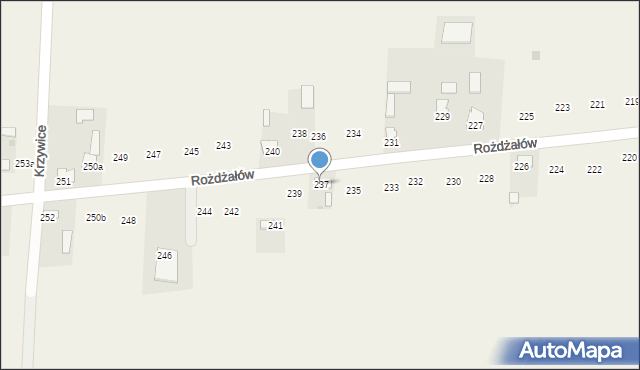 Rożdżałów, Rożdżałów, 237, mapa Rożdżałów