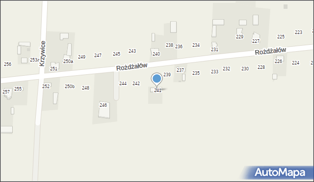 Rożdżałów, Rożdżałów, 241, mapa Rożdżałów