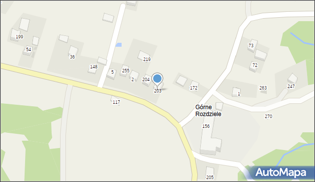 Rozdziele, Rozdziele, 203, mapa Rozdziele