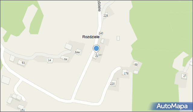 Rozdziele, Rozdziele, 21, mapa Rozdziele