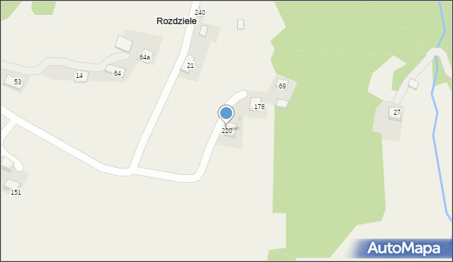 Rozdziele, Rozdziele, 220, mapa Rozdziele