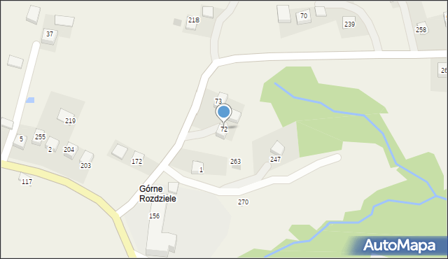 Rozdziele, Rozdziele, 72, mapa Rozdziele