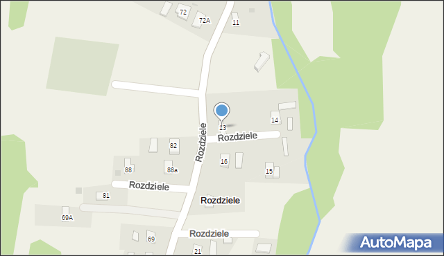 Rozdziele, Rozdziele, 13, mapa Rozdziele