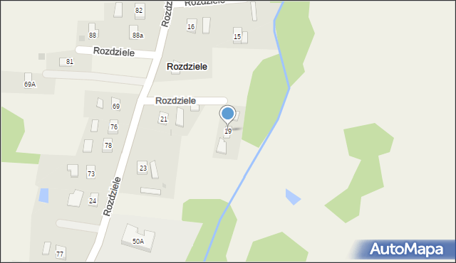 Rozdziele, Rozdziele, 19, mapa Rozdziele