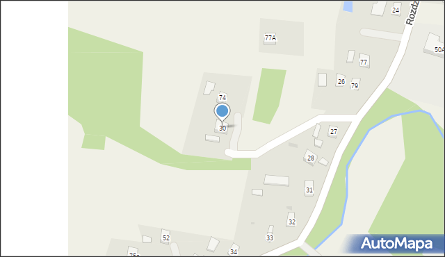 Rozdziele, Rozdziele, 30, mapa Rozdziele