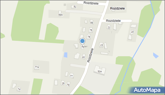 Rozdziele, Rozdziele, 73, mapa Rozdziele