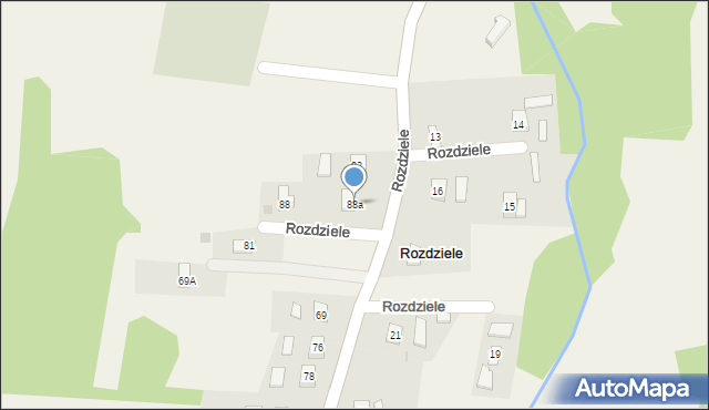 Rozdziele, Rozdziele, 88a, mapa Rozdziele