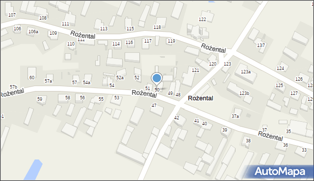 Rożental, Rożental, 50, mapa Rożental