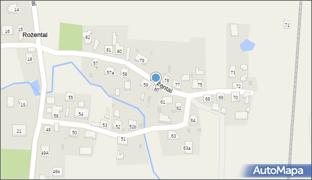 Rożental, Rożental, 60, mapa Rożental