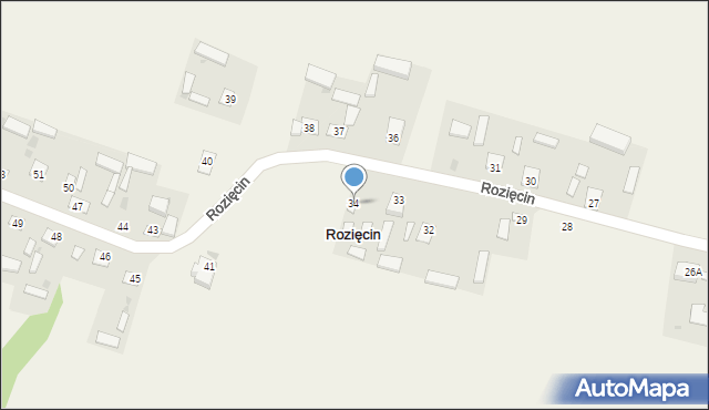 Rozięcin, Rozięcin, 34, mapa Rozięcin