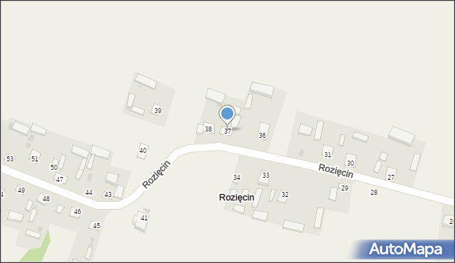 Rozięcin, Rozięcin, 37, mapa Rozięcin