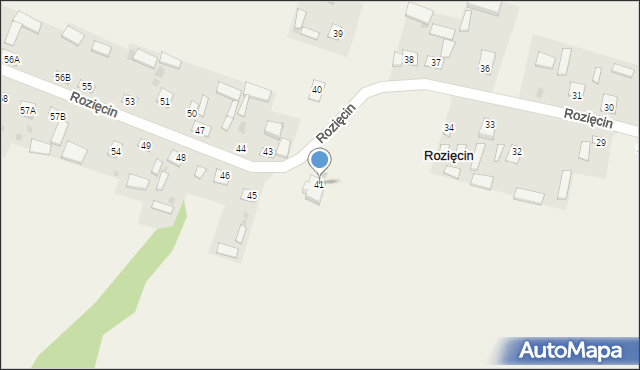 Rozięcin, Rozięcin, 41, mapa Rozięcin