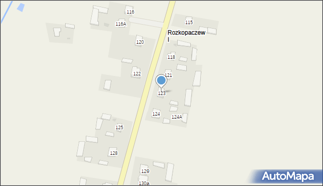 Rozkopaczew, Rozkopaczew, 123, mapa Rozkopaczew